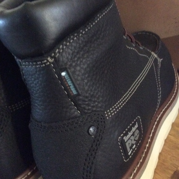 Timberland Men’s Pro Soft Toe Waterproof Leather Work Boots - Picture 8 of 11